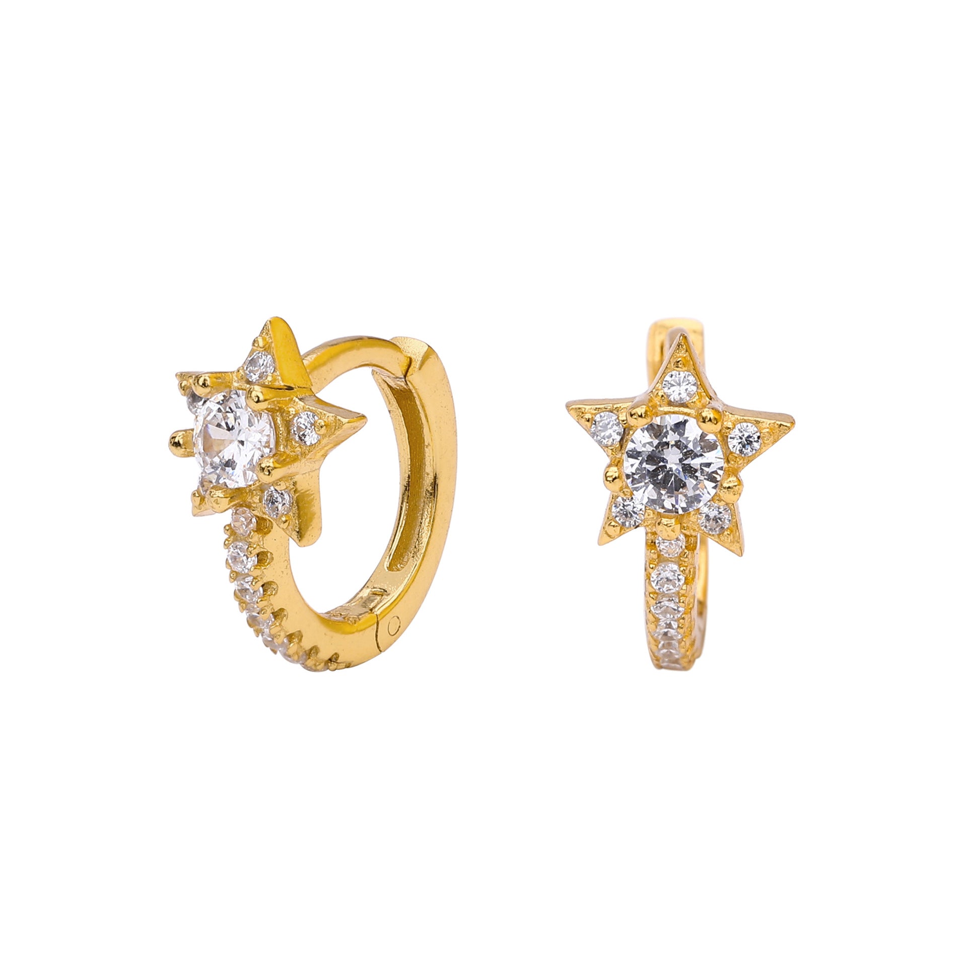 Damen Ohrhänger mit funkelndem Sternenmotiv aus 925 Sterling Silber Shop Nory