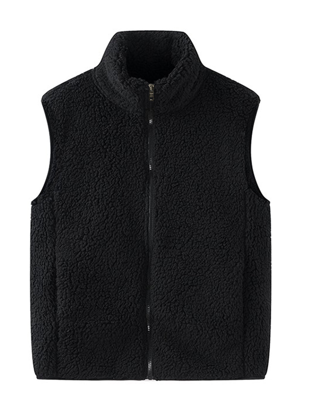 Damen Ärmellose Sherpa-Fleece-Weste mit hohem Stehkragen und Reißverschluss Shop Nory
