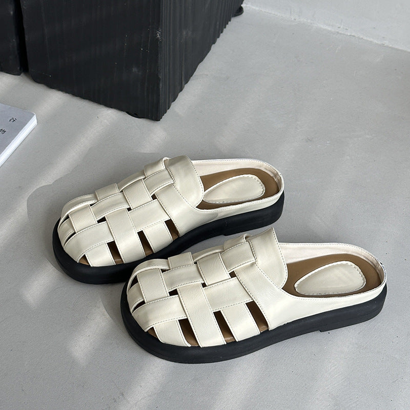 Damen Komfortable geflochtene Sandalen mit bequemer Fußbettgestaltung