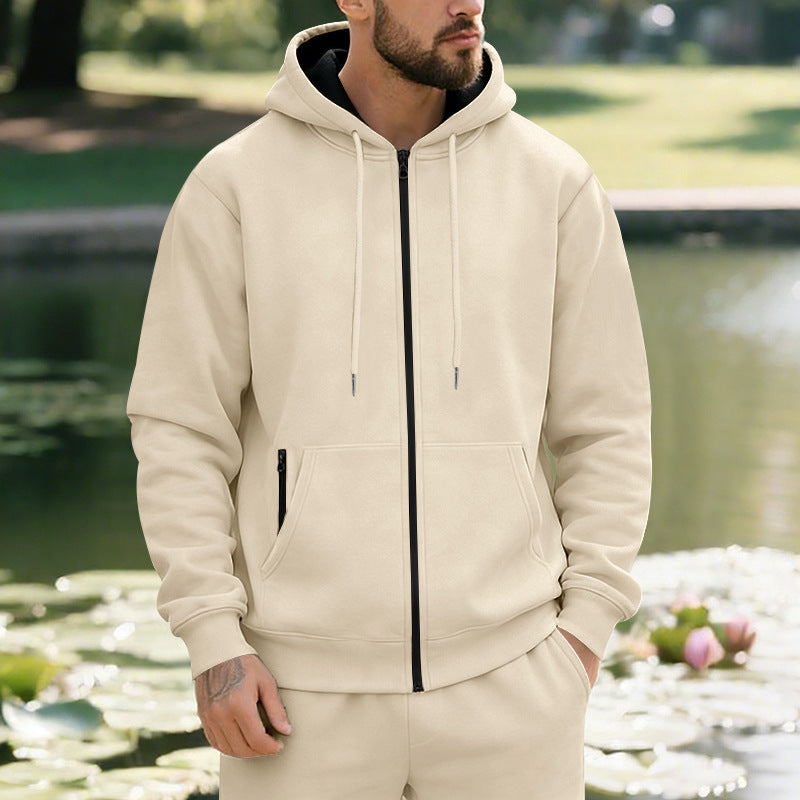 Kapuzenjacke Herren sportlich mit Reißverschluss und Taschen
