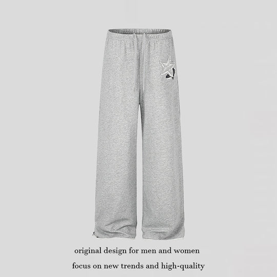 Damen Extraweite Palazzo-Sweathose mit Komfortbund, Kordelzug und Stern-Applikation Shop Nory