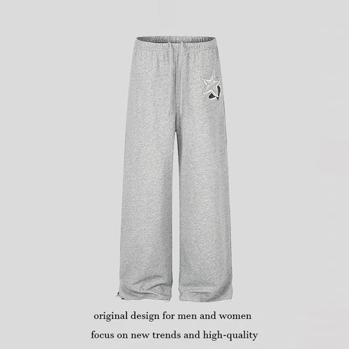 Damen Extraweite Palazzo-Sweathose mit Komfortbund, Kordelzug und Stern-Applikation Shop Nory