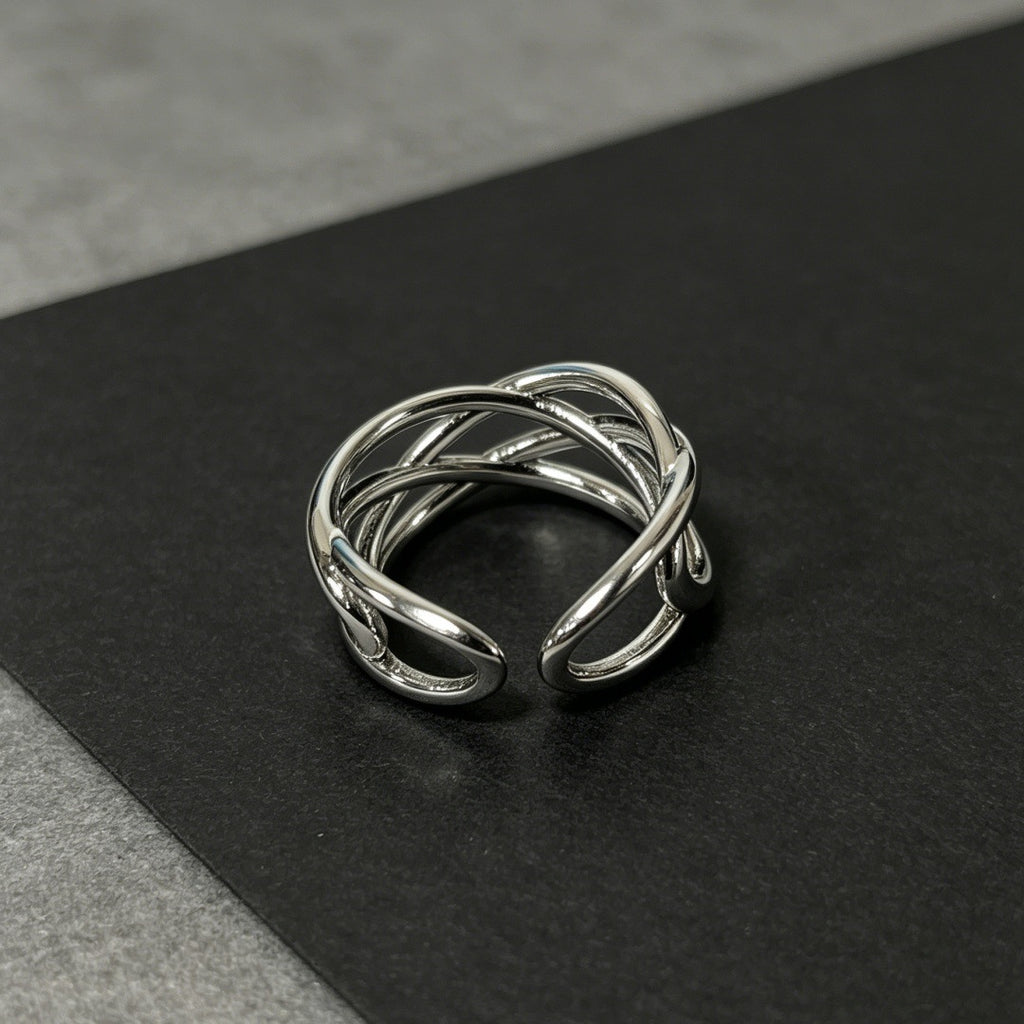 Damen Offener Ring aus hochwertigem Edelstahl mit modernem Design Shop Nory