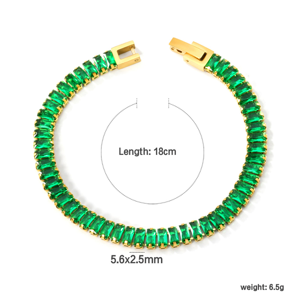 Damen Verstellbarer Ring mit funkelndem smaragdgrünem Anhänger und goldplattierter Edelstahlverarbeitung Shop Nory