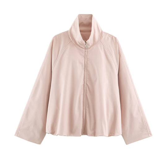 Damen Oversize-Trainingsjacke mit hohem Stehkragen, Raglanärmeln und verdecktem Reißverschluss Shop Nory