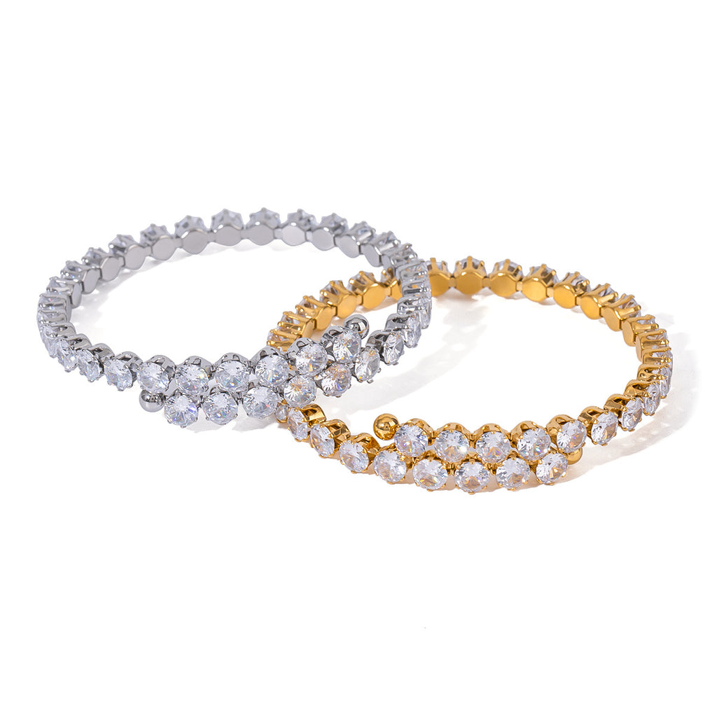 Damen Glitzerndes verstellbares Armband mit Zirkonia Shop Nory