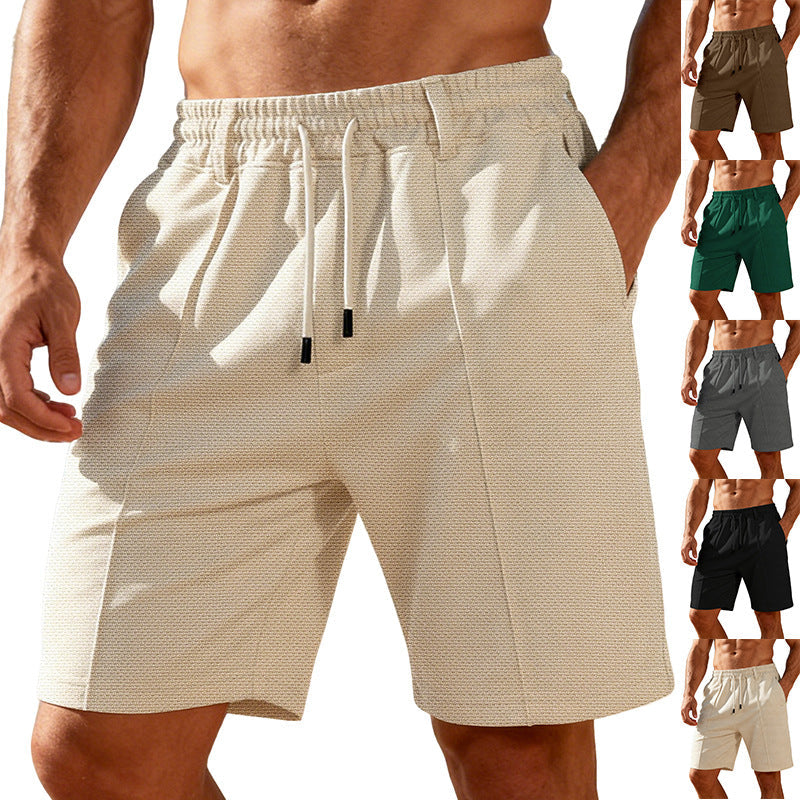 Herren nan Chino-inspirierte Relax-Shorts mit Bundfalten elastischem Tunnelzug und Eingrifftaschen Shopnory