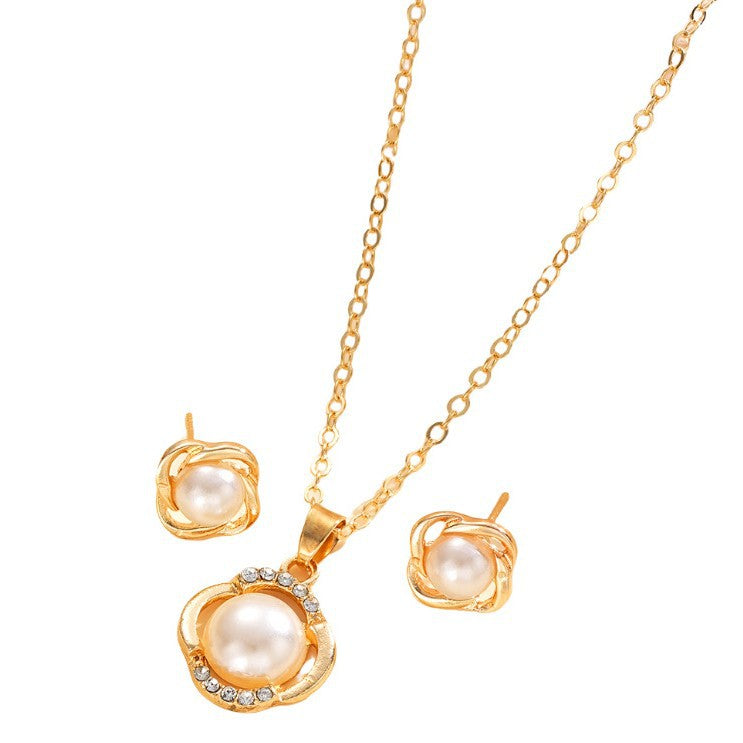Damen Schmuckset mit eleganten Perlen und funkelnden Akzenten Shop Nory