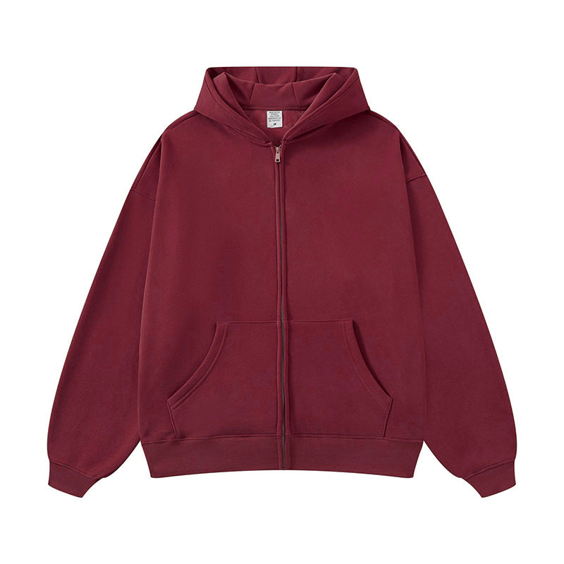 Unisex Kapuzen-Sweatjacke mit durchgehendem Reißverschluss, oversized Passform und Kängurutaschen Shop Nory