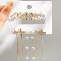 Damen Ohrstecker Set mit funkelnden Kristallen und eleganten Perlen Shop Nory