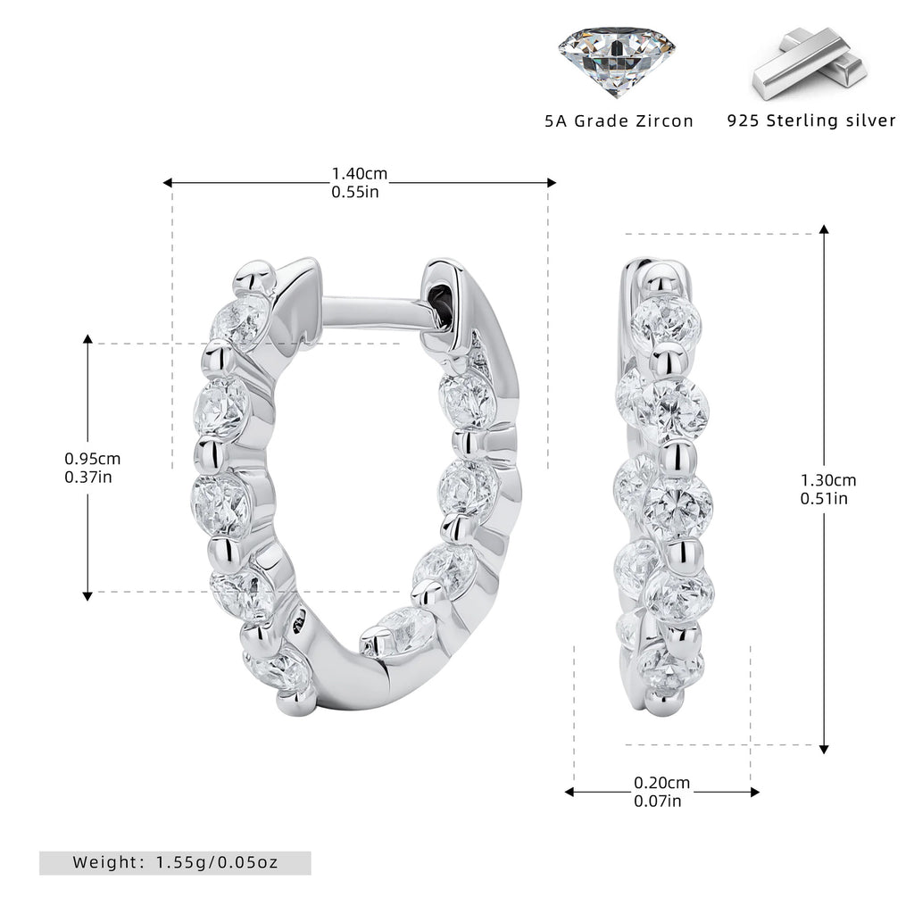 Damen Creolen mit strahlenden Zirkonsteinen aus hochwertigem 925 Sterling Silber Shop Nory