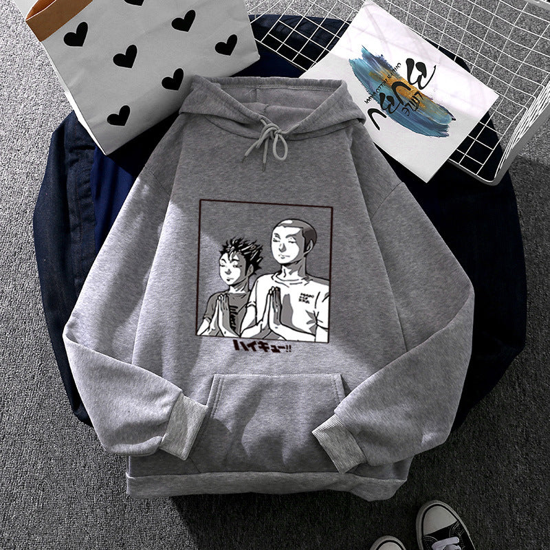 Damen nan weicher Kapuzenpullover mit großflächigem Manga-Panelprint und Kängurutasche Shop Nory