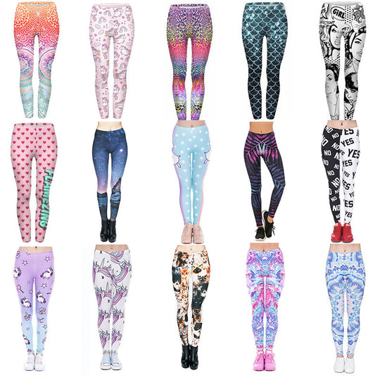 Damen Mandala-Ombre Leggings mit hohem Bund und formendem Stretch Shopy Nory
