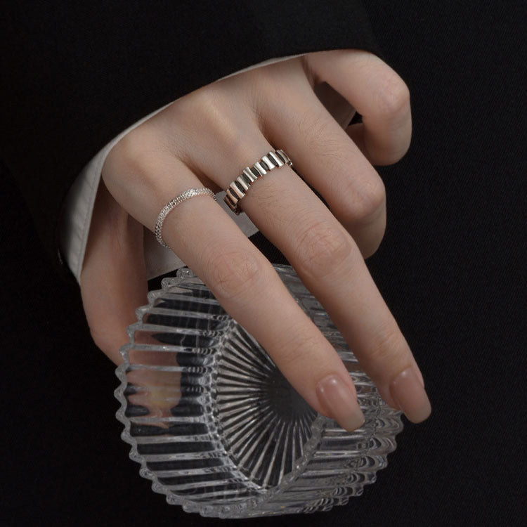 Damen Moderner Silberring mit einzigartiger Struktur Shop Nory