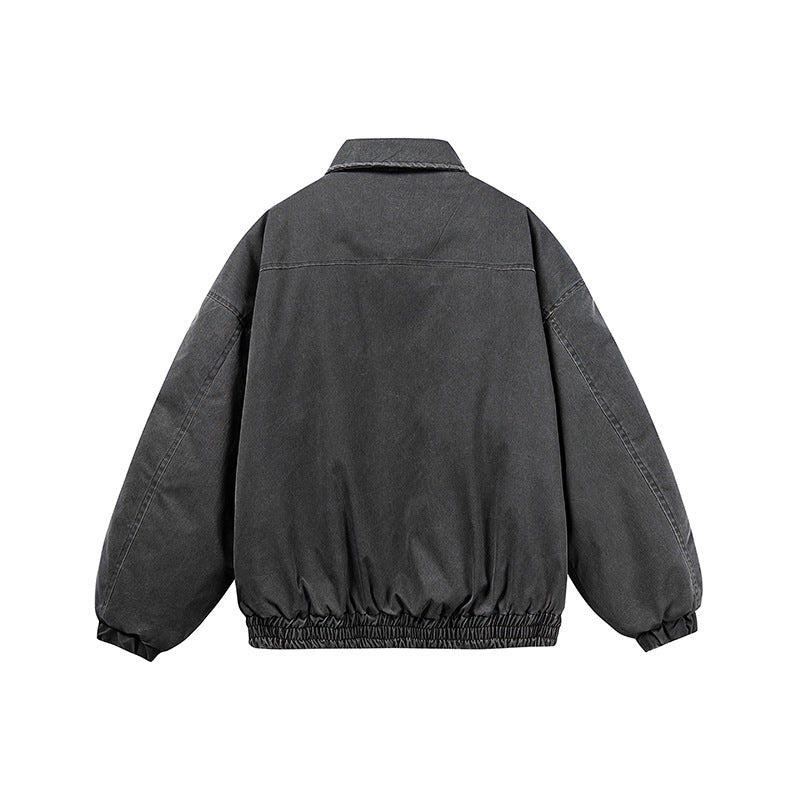 Unisex Oversize-Bomberjacke im Canvas-Look mit Reißverschluss, elastischem Saum und D-Ring-Details Shop Nory