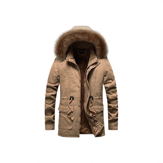 Herren Winterparka mit Kunstfellkapuze und Teddyfutter Shop Nory