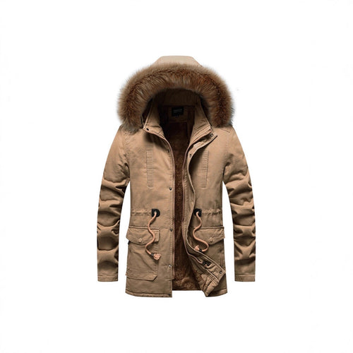 Herren Winterparka mit Kunstfellkapuze und Teddyfutter Shop Nory