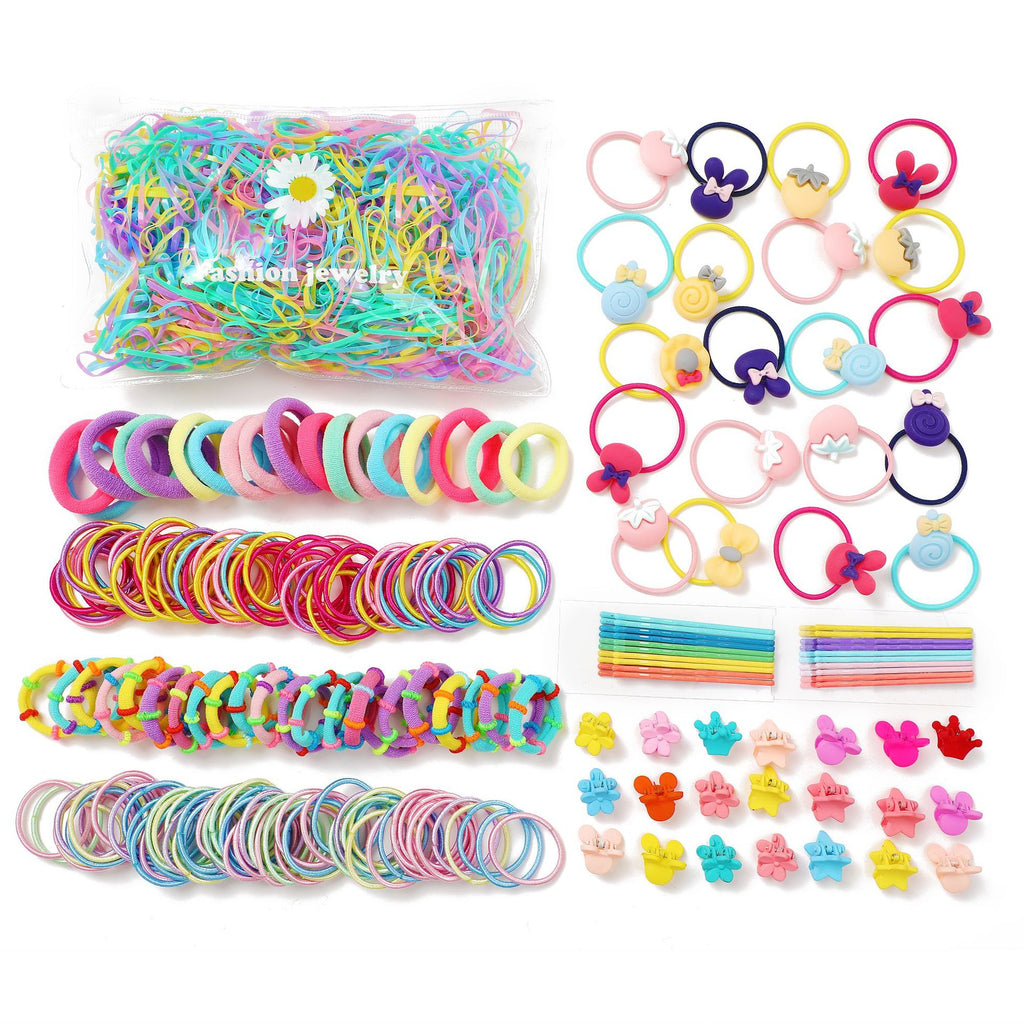 Damen Haaraccessoire-Set mit bunten Haargummis und Clips Shop Nory