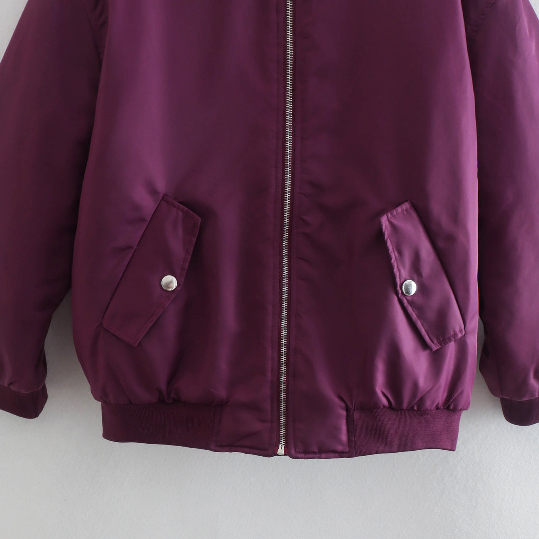 Damen Boxy Bomberjacke im Oversize‑Look mit Reißverschluss und abgeschrägten Pattentaschen Shop Nory