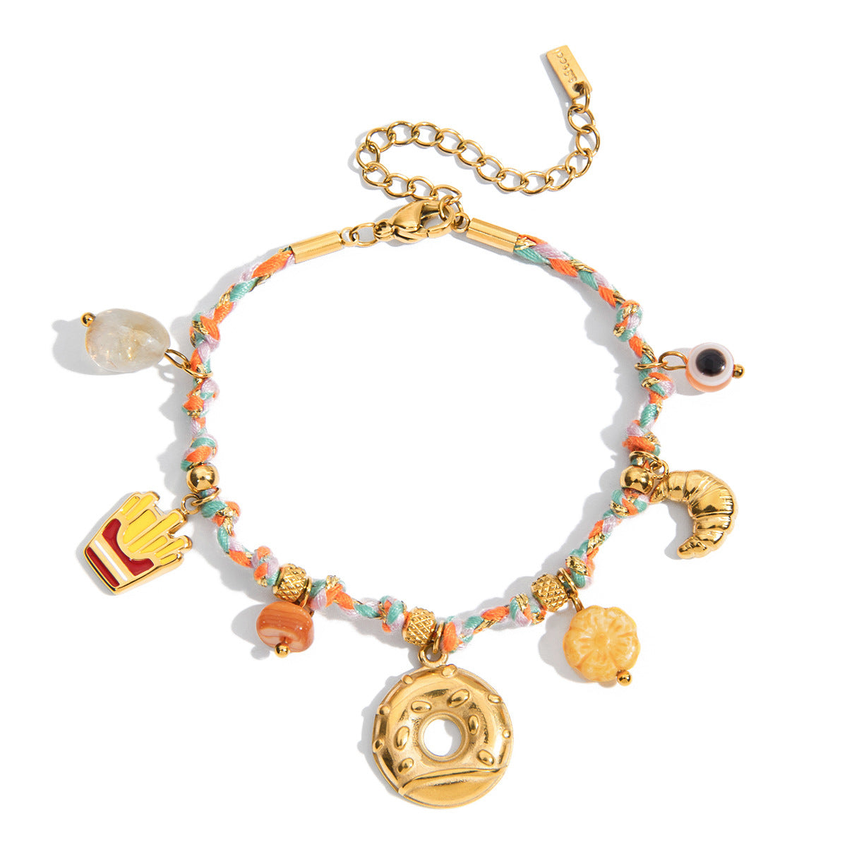 Damen Armband mit bunten Charms und hypoallergener Edelstahlverarbeitung Shop Nory