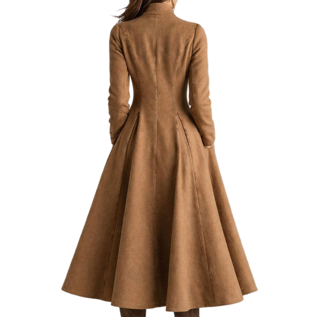 Damen tailliertes Mantelkleid mit doppelreihiger Knopfleiste und ausgestelltem Rock Shop Nory