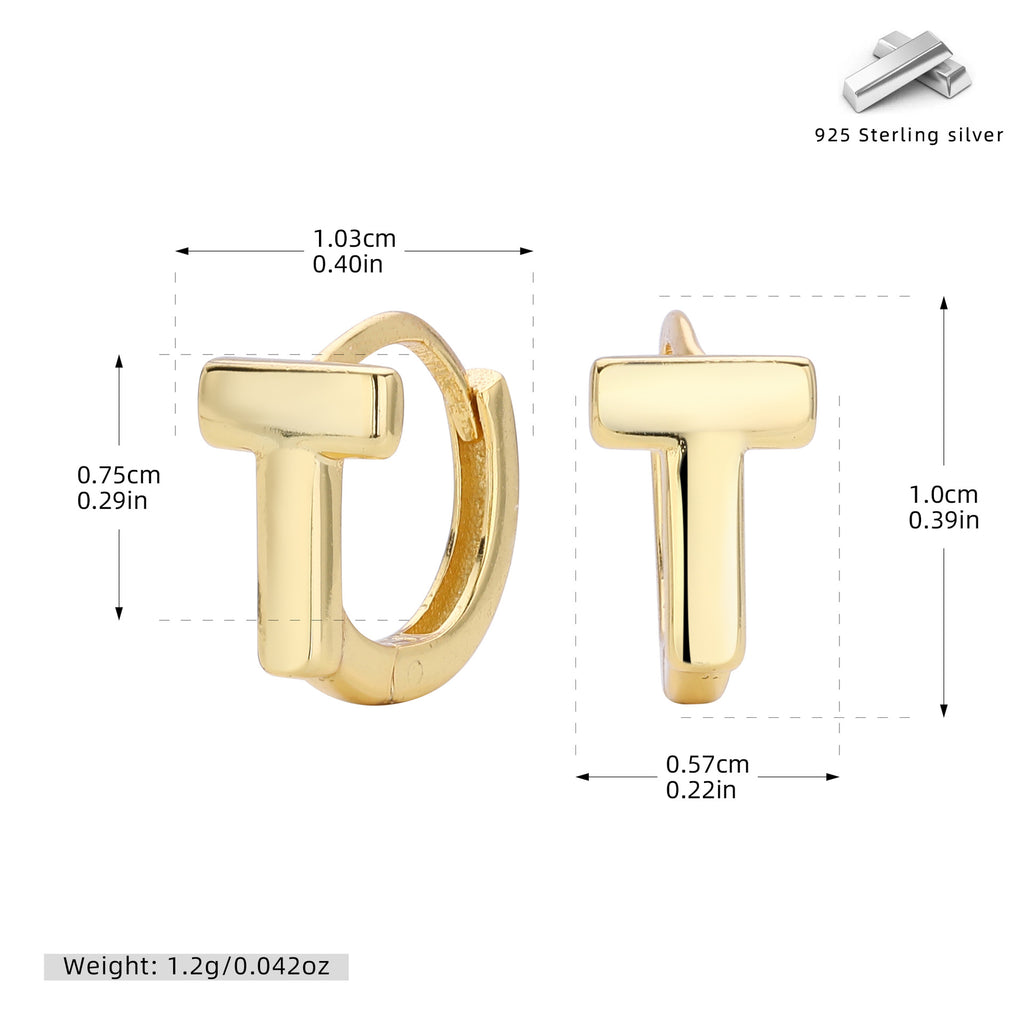 Damen Ohrhänger im modernen T-Design aus hochwertigem 925 Sterling Silber Shop Nory