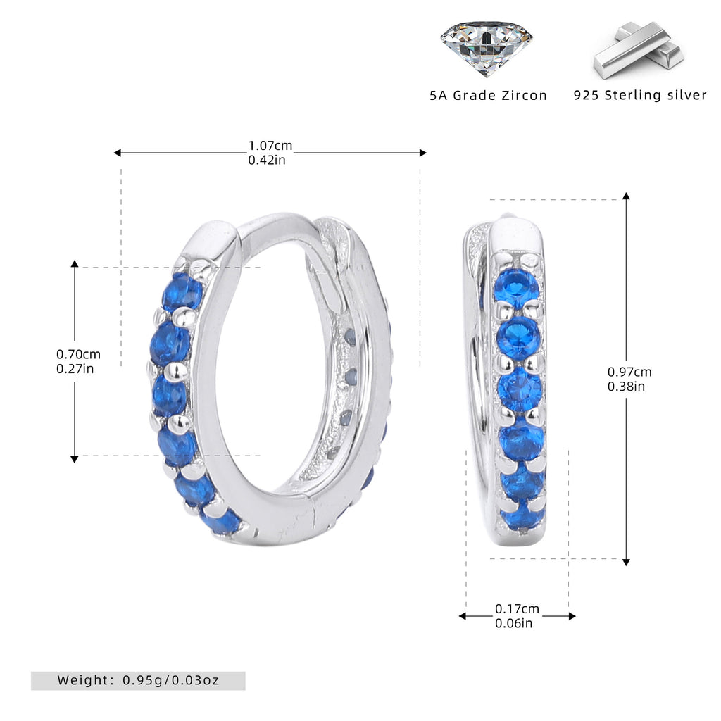 Damen Creolen mit funkelndem Zirkonbesatz aus 925 Sterling Silber Shop Nory
