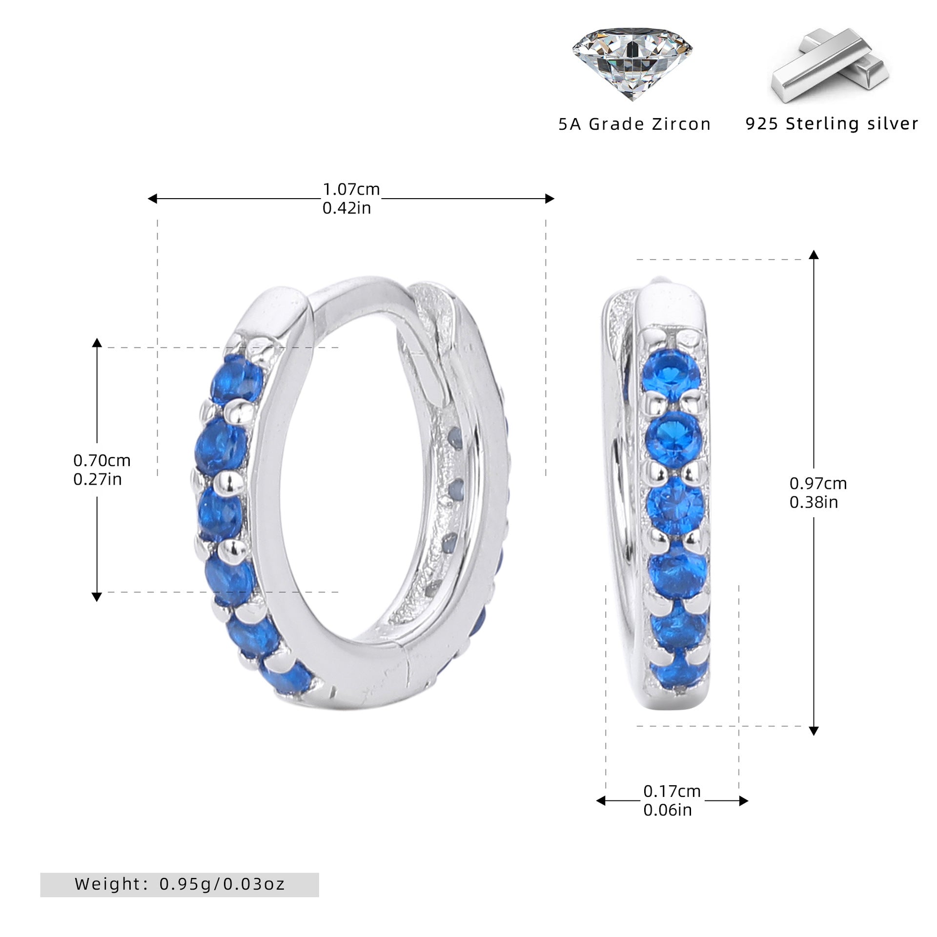 Damen Creolen mit funkelndem Zirkonbesatz aus 925 Sterling Silber Shop Nory