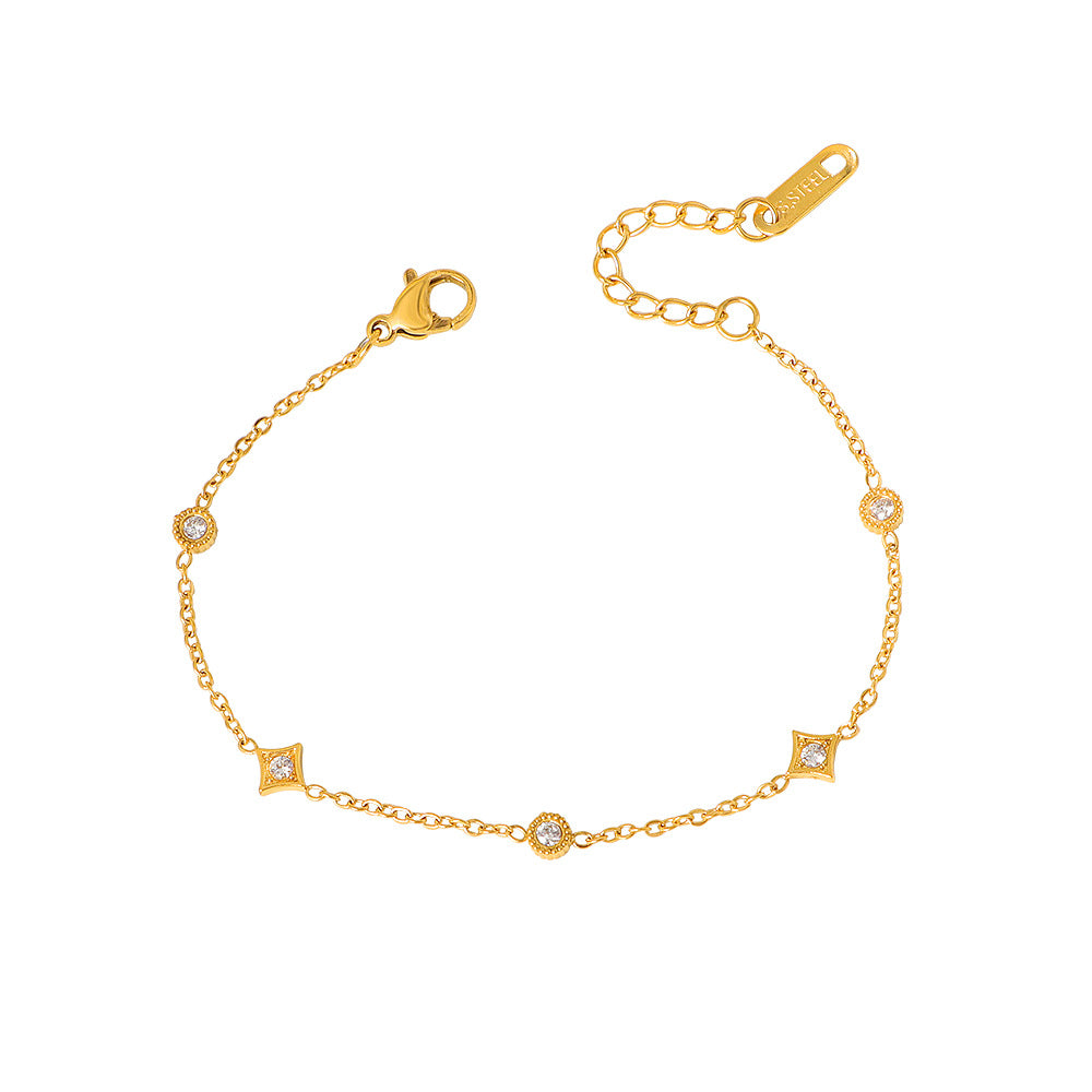 Damen Strahlendes Edelstein-Akzent Kettenarmband Shop Nory