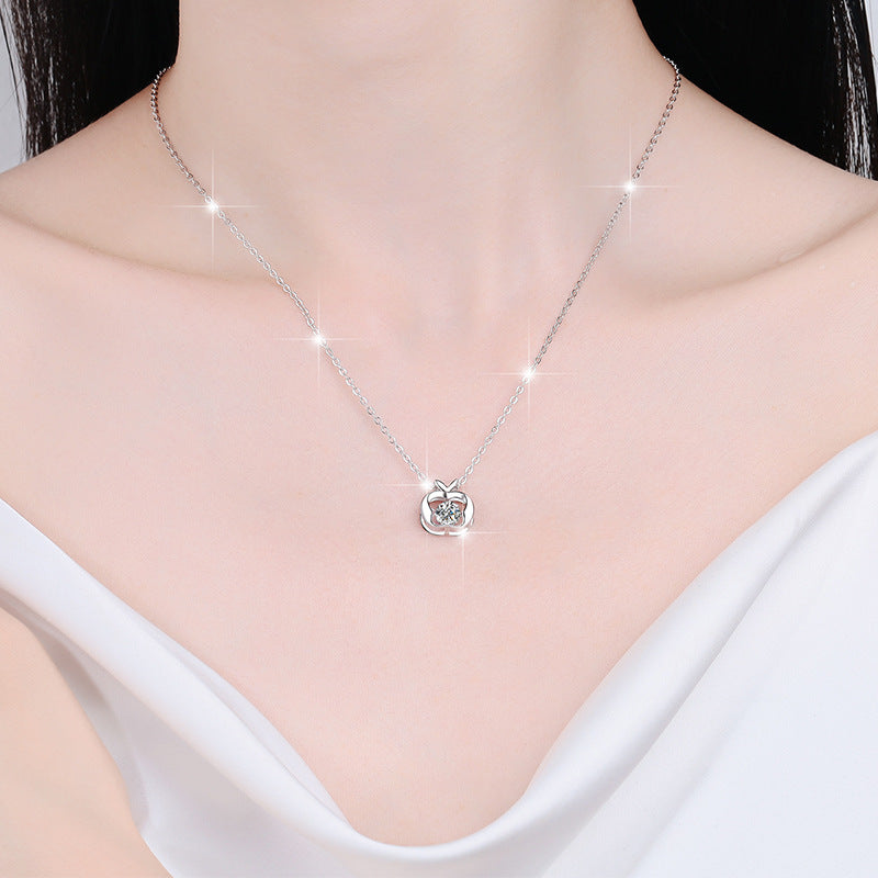 Damen Halskette mit herzförmigem Anhänger und funkelndem Zirkon Shop Nory