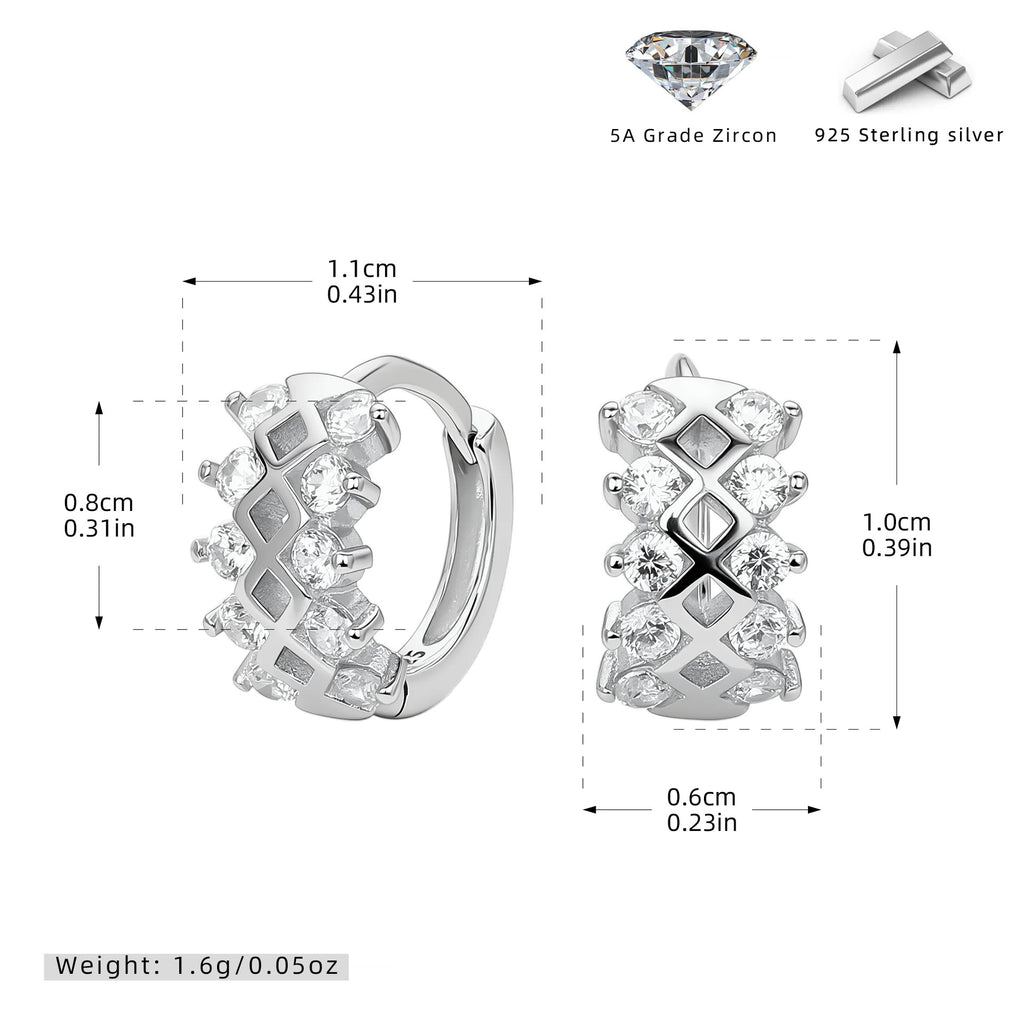 Damen Ohrringe mit elegantem Zirkonbesatz und hochwertigem 925 Sterlingsilber Shop Nory