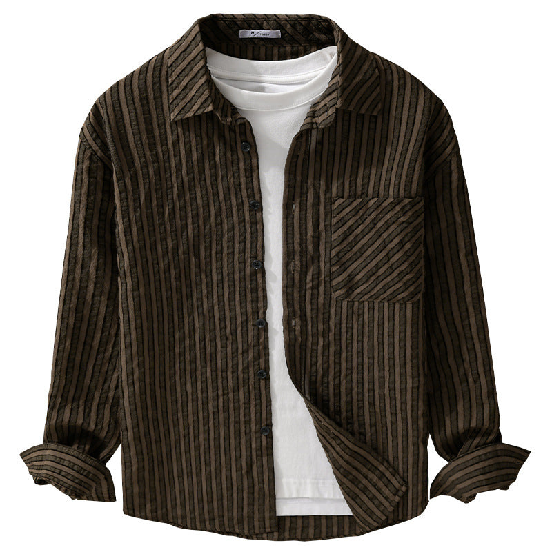 Herren Strukturierter Cord-Overshirt im Relaxed-Fit mit aufgesetzter Brusttasche Shop Nory