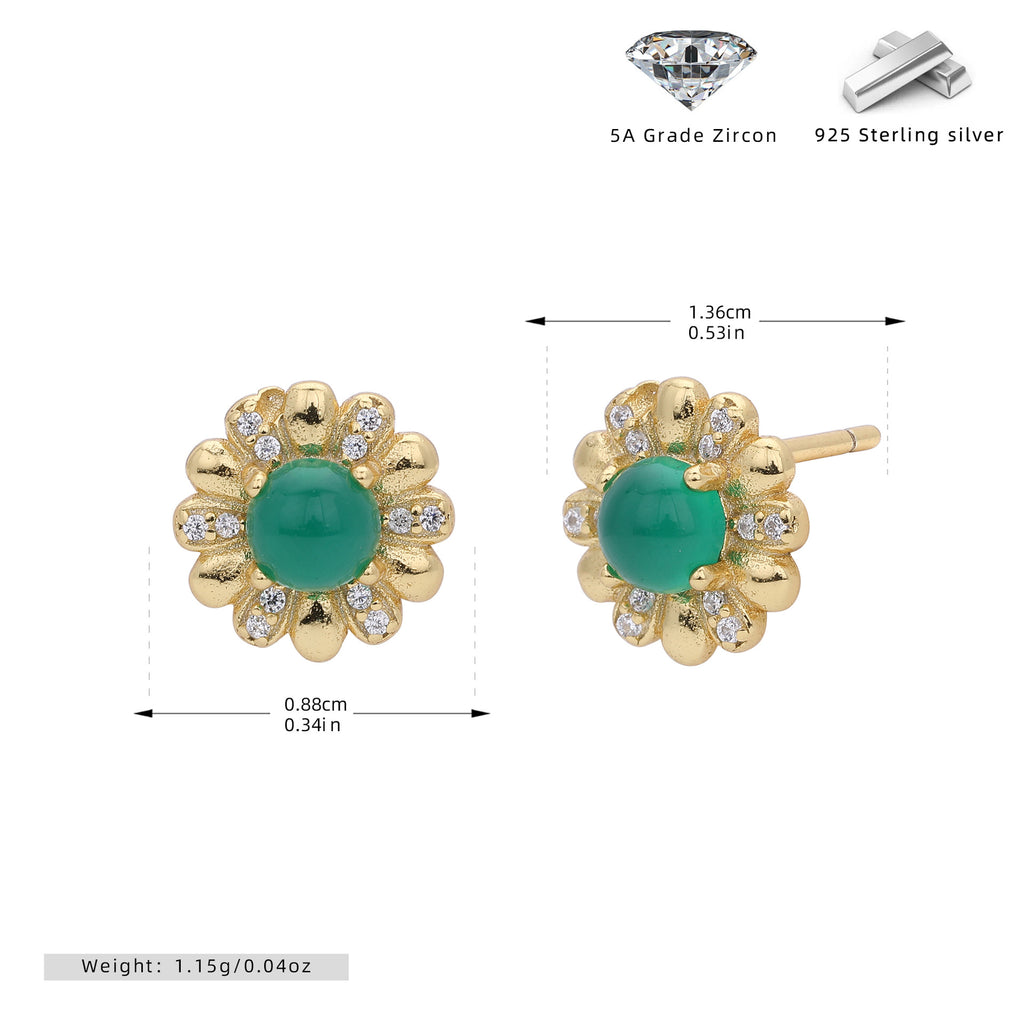 Damen Ohrstecker mit verspieltem Blumenmotiv aus 925 Sterling Silber Shop Nory