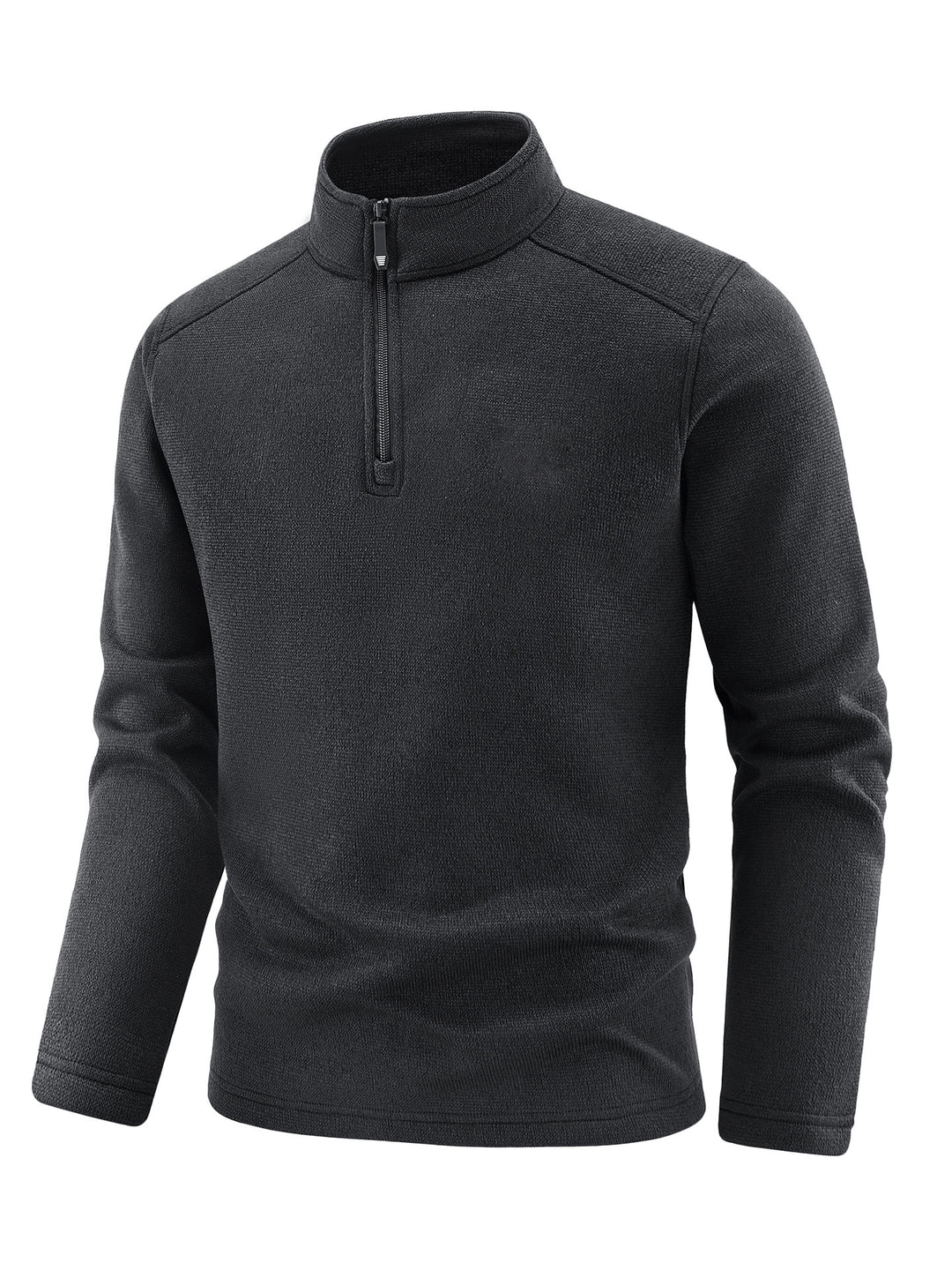 Herren Thermischer Strick-Fleecepullover mit halbem Reißverschluss und Stehkragen Shop Nory