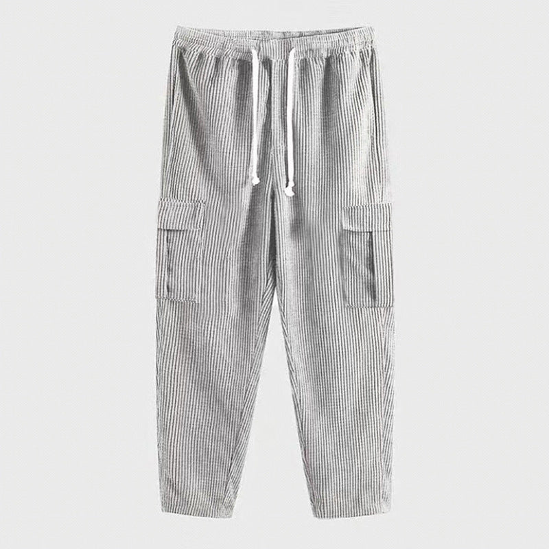 Herren Cordhose im Cargo-Stil mit Kordelzug und aufgesetzten Taschen Shop Nory