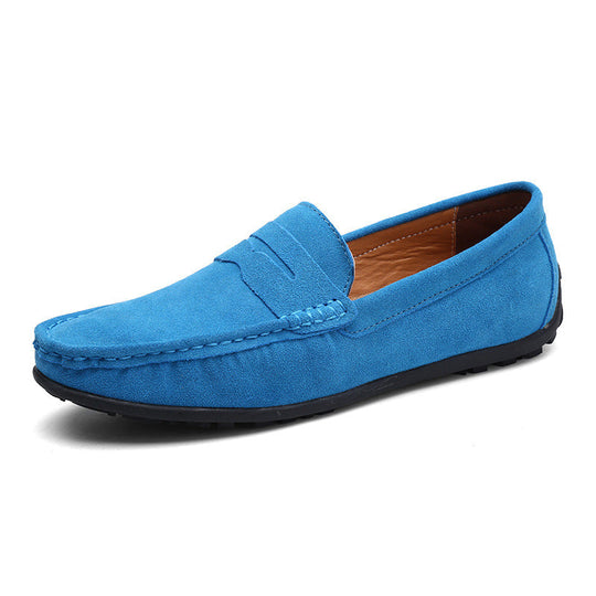 Herren nan eleganter Wildleder-Loafer mit handgenähter Moccasinnaht und rutschfester Gummiprofilsohle