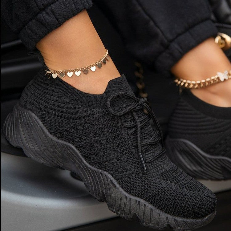 Damen Atmungsaktive Strick-Sneaker mit elastischem Schaft und rutschfester Profilsohle Shop Nory