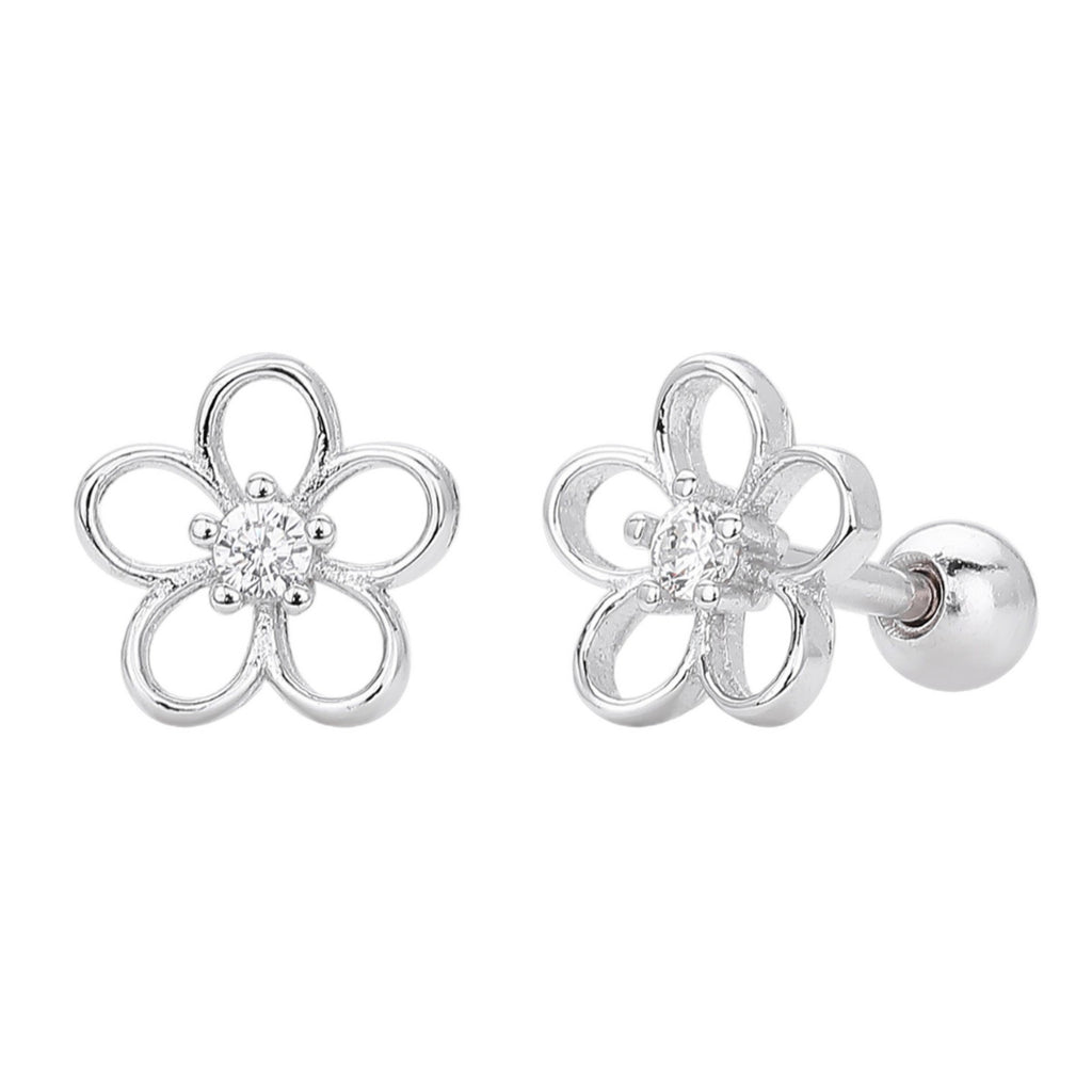 Damen Ohrstecker im floralen Design aus hochwertigem 925er Sterling Silber Shop Nory