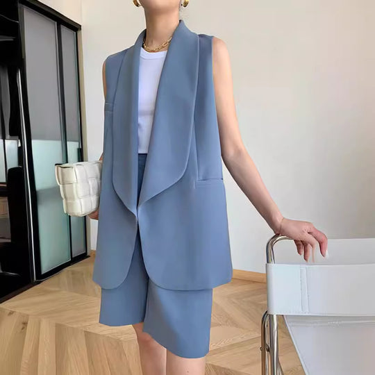 Damen Modische Weste und Shorts Set Shop Nory
