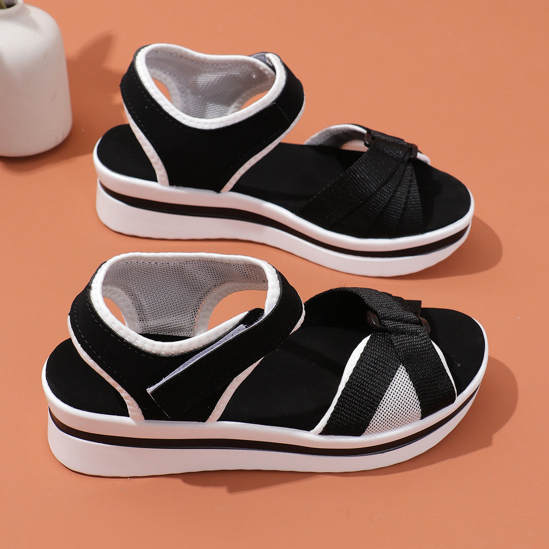 Damen Plateau-Sandalen mit verstellbarem Klettverschluss und atmungsaktivem Mesh Shop Nory