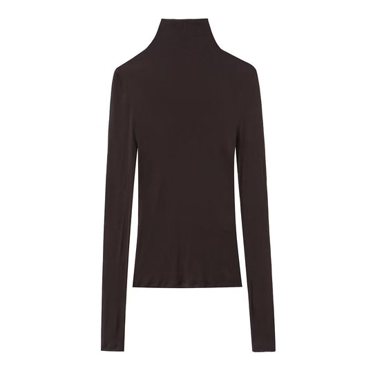 Damen Enganliegendes Langarm-Top mit hohem Rollkragen und Stretch‑Jersey Shop Nory