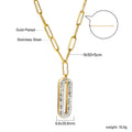 Damen elegante Halskette mit funkelndem Anhänger aus Edelstahl und goldplattierter Kette Shop Nory
