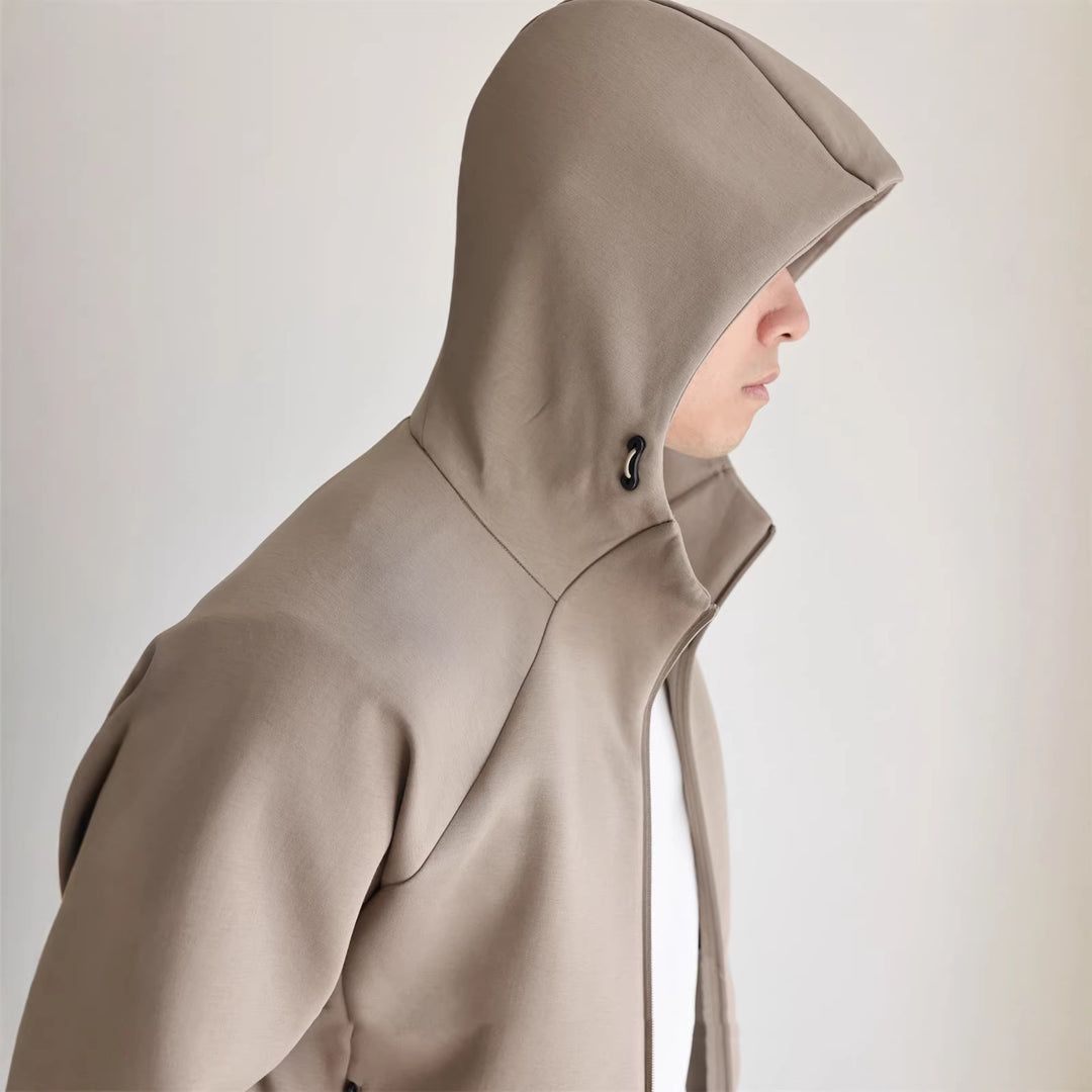 Herren Leichte Kapuzenjacke aus technischem Jersey mit verdecktem Reißverschluss Shop Nory