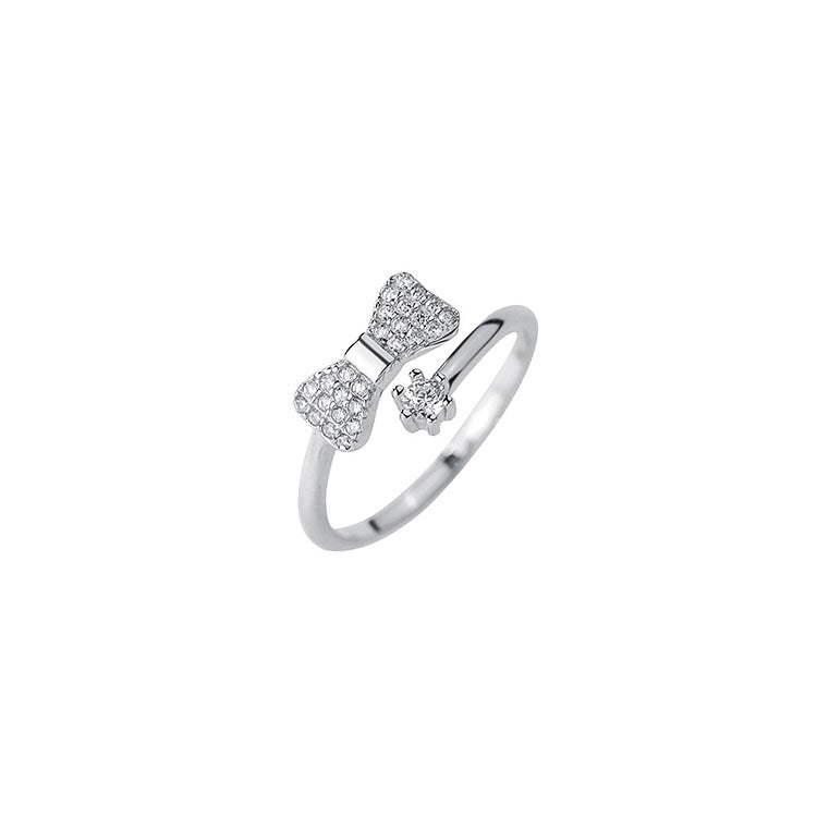 Damenring mit elegantem Schleifenmotiv und funkelnden Zirkonia Shop Nory