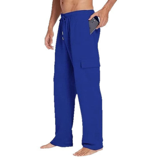Herren nan komfortable Cargo-Loungehose mit elastischem Bund, Kordelzug, geradem Bein und aufgesetzten Klappentaschen Shop Nory