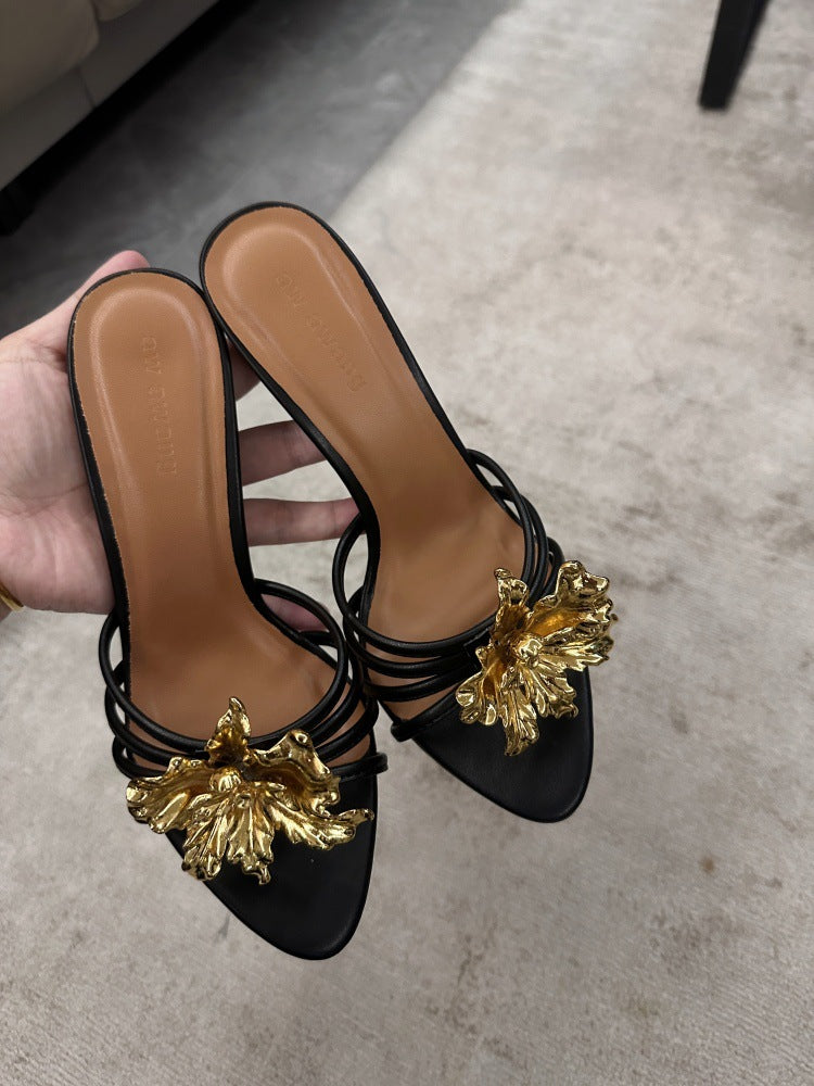 Damen offene High Heel Sandalen mit dekorativem Riemendesign