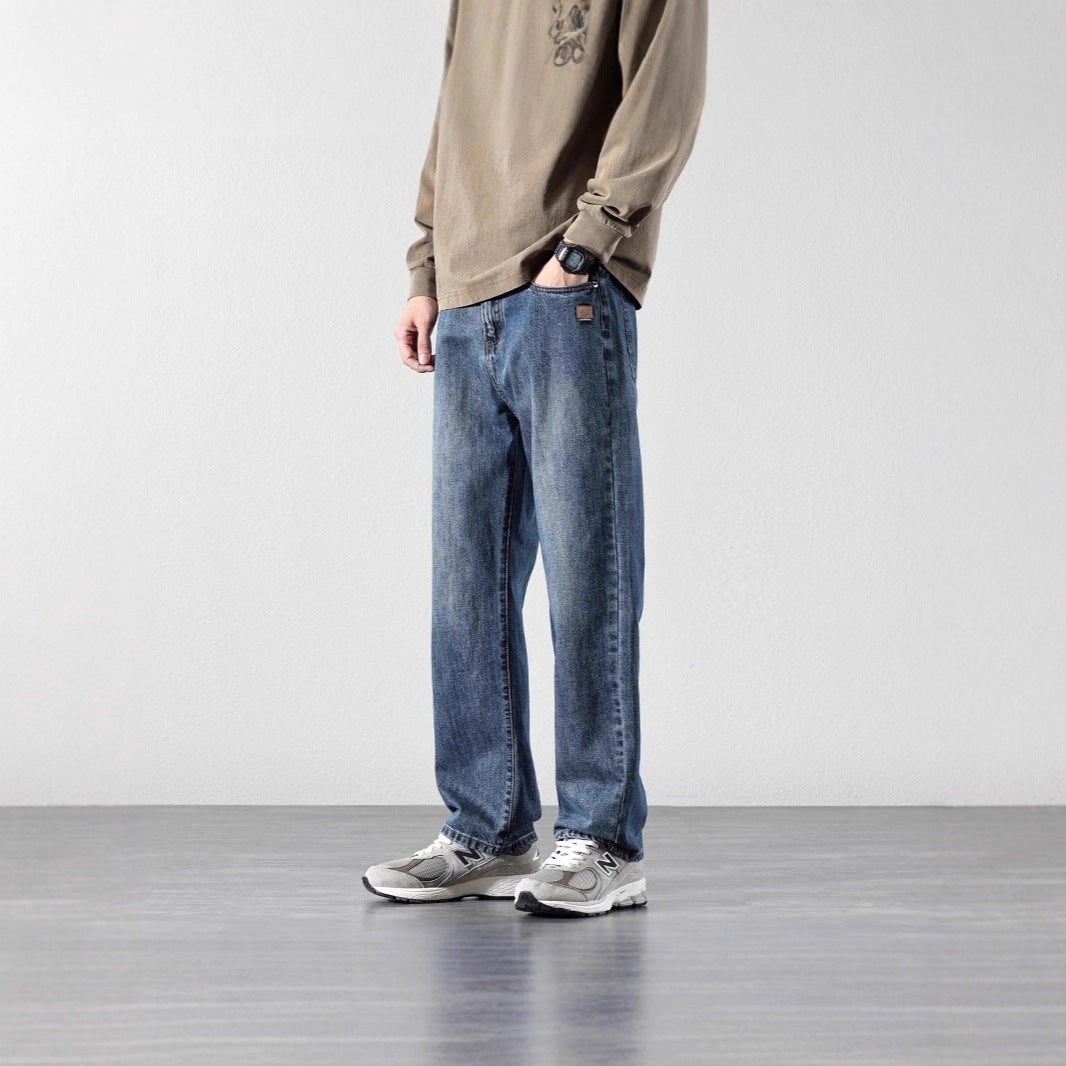 Herren Bequeme Weitbein-Jeans Shop Nory