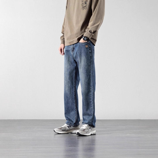 Herren Bequeme Weitbein-Jeans Shop Nory