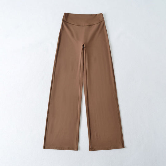 Damen Weite High Waist Loungehose aus Stretchjersey mit fließendem Schlag Shop Nory
