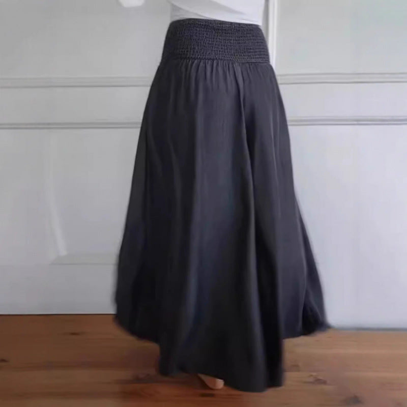 Damen luftige Weite Hose mit elastischem Bund und Taschen